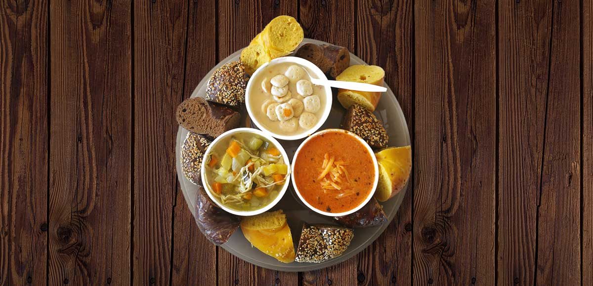 LI Bagel Cafe Soup Platter